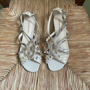 Alexandre Birman Elegant Cream and Silver Sandals